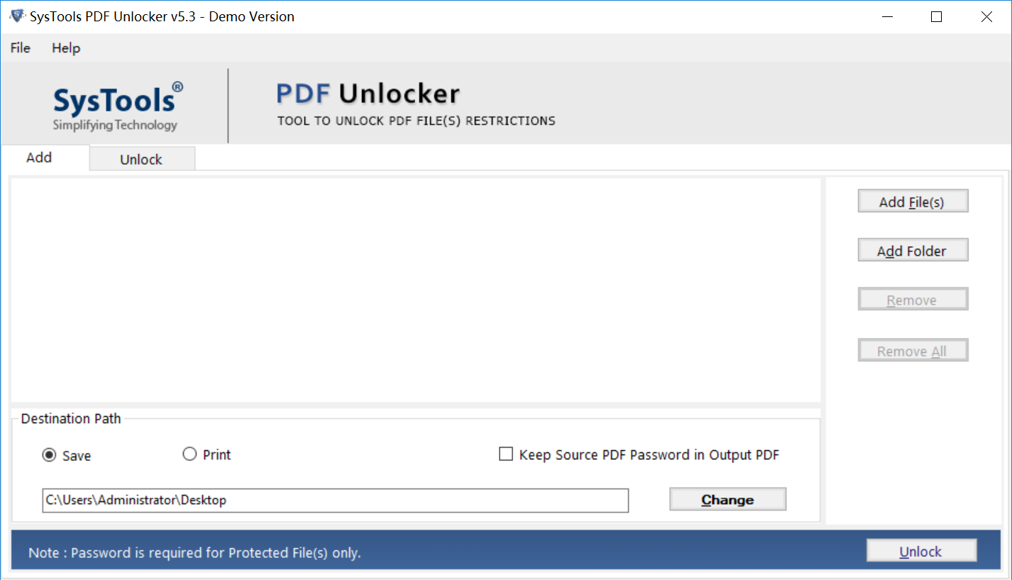 文件解密软件 SysTools PDF Unlocker v5.3.0 破解版（免激活码）